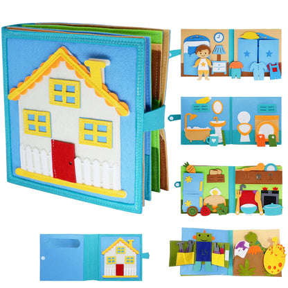 Toddlers Toy Busy Book 3D Baby Story Cloth Activities Felt Quite Book Board Preschool Learning Education Travel Toys