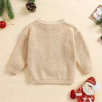Baby My First Christmas Sweaters Letter Embroidered Knitted Pullover