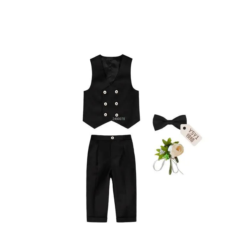 BoysSuit For Wedding BabyKids Photograph Suit ChildrenFormal Ceremony Tuxedo Dress Party Performance Costume