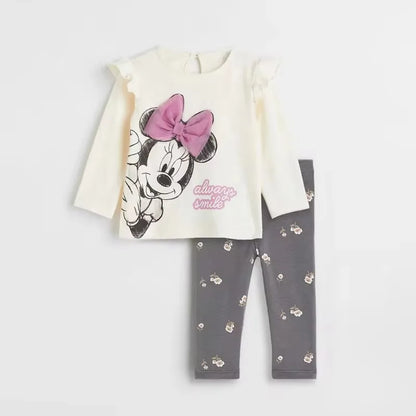 2Pcs Minnie Mouse Long Toddler Baby Clothing Sets