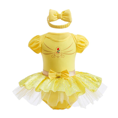 Disney Princess Baby Girl Dress Romper With Headbands