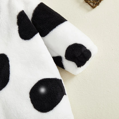 Cow Costume Romper Long Sleeve Hooded Fall Bodysuit Cosplay Costume Halloween Clothes for GirlsBoys