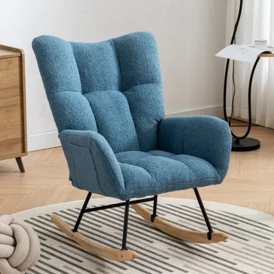 Soft Teddy Fabric Rocking Chair For Nursery