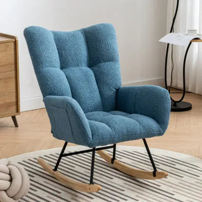 Soft Teddy Fabric Rocking Chair For Nursery
